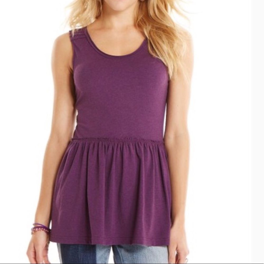 Matilda Jane Plum Skippy Peplum Tank Sz S